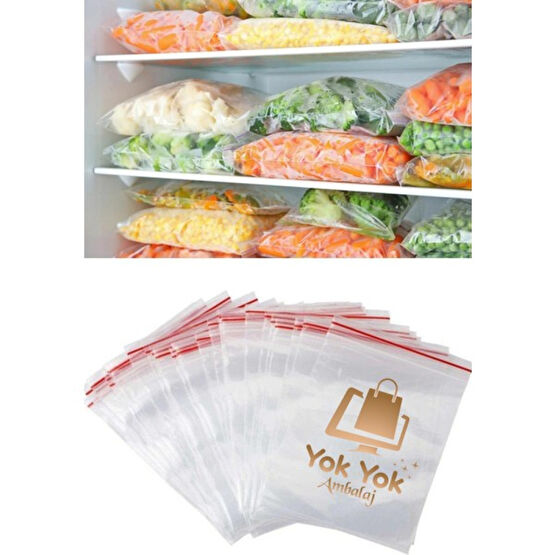 Yok Yok Ambalaj Kilitli Koruyucu Buzdolabı Poşeti Naylon Torba 19 x 25 cm 100 Adet 1 Paket Buzdolabı Poşeti Fiyatı