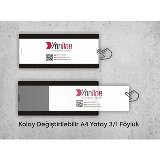 Yönline Kapı ve Duvar Tipi Kolay Değiştirilebilir A4 1/3 Föylük - Koyu Siyah Yazı Tahtası Fiyatı