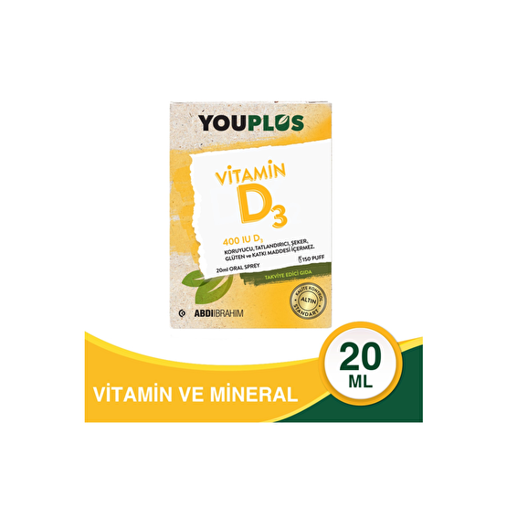 Youplus Vitamin D3 400 IU 20 ML Oral Damla Sağlık / Diyet Fiyatı