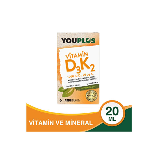 Youplus Vitamin D3k2 1000 Iu 20 Ml Oral Damla Sağlık / Diyet Fiyatı