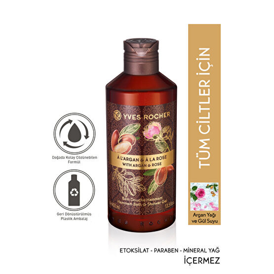 Yves Rocher Nemlendirici Duş Jeli - Oryantal Argan Ve Gül - 400ml- Duş Jelleri ve Banyo Köpükleri Fiyatı