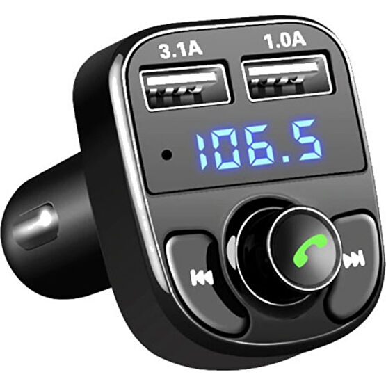 Zabata Araç Fm Transmitter Bluetooth USB Mp3 Sd Kart Çakmaklık Girişli Oto Müzik Çalar Kiti Kablosuz Car X8 Oto Transmitterleri Fiyatı