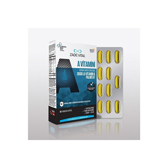 Zade Vital Vitamin A 30 Kapsül Sağlık / Diyet Fiyatı