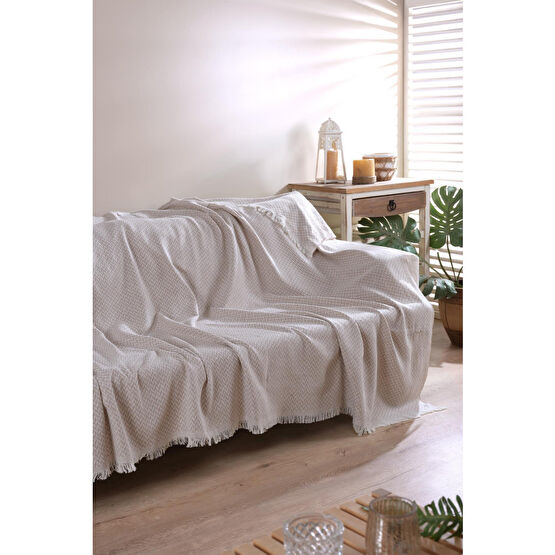Zeynep Tekstil York | Koltuk Örtüsü 170x210 Cm | Natural Pamuklu Koltuk Şalı | Çekyat Örtüsü Koltuk & Kanepe Örtüsü Fiyatı