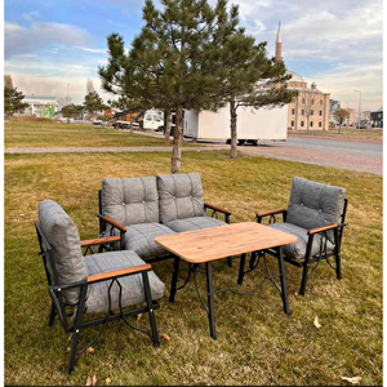 Zigonzi Lena 4 Kişilik Minderli Bahçe Balkon Teras Ergonomik Oturma Grubu 2+1+1 Bahçe Mobilyası Takımı Fiyatı