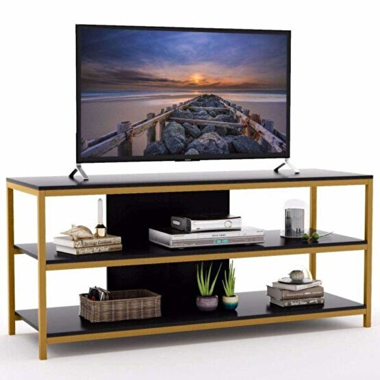 Zizuva Tasarım 80x140x40 CM Gold Ev ve Ofis TV Sehpası Tv Ünitesi / Sehpası Fiyatı