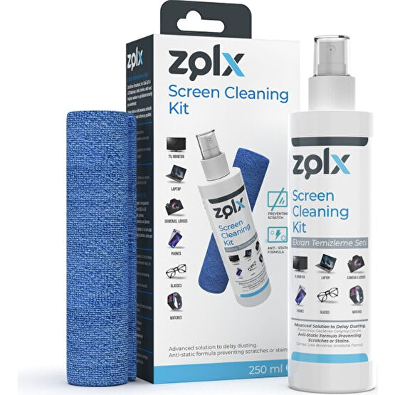 Zolx Ekran Temizleme Seti 250ML ( Mikrofiber Bez ) Lcd, Led, Ekran, Laptop, Tablet, Bilgisayar, Televizyon, Cep Telefonu, Gözlük, Kamera, Koruyucu ... Temizleme Ürünleri Fiyatı