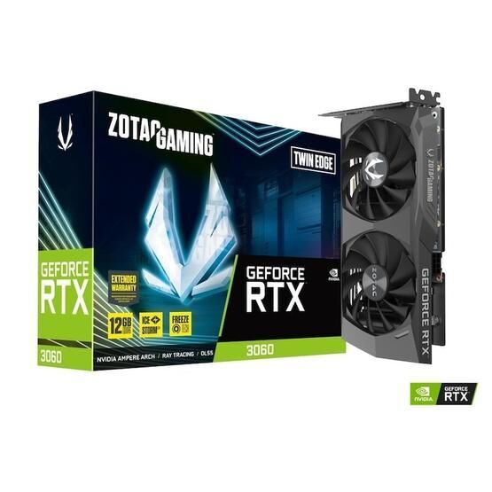 Zotac Gri Grafik Kartı Nvidia Geforce RTX 3060  Twin Edge OC LHR 8 GB Gaming Geforce
