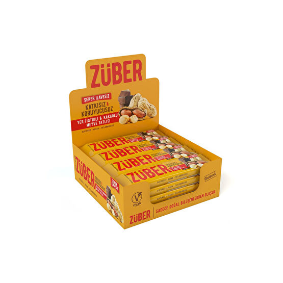 Züber Yer Fıstıklı ve Kakaolu Meyve Tatlısı - 40 gr x 12 Adet